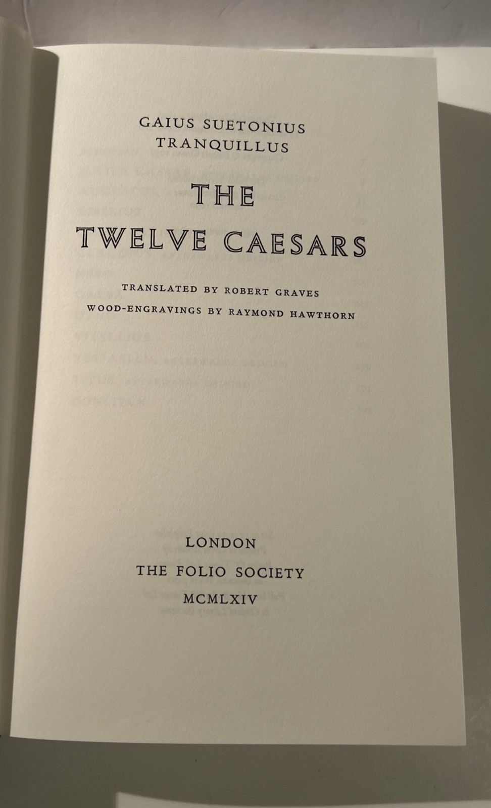 The Twelve Caesars by Gaius Tranquillus 1964 Folio Society 8th Reprint 1999