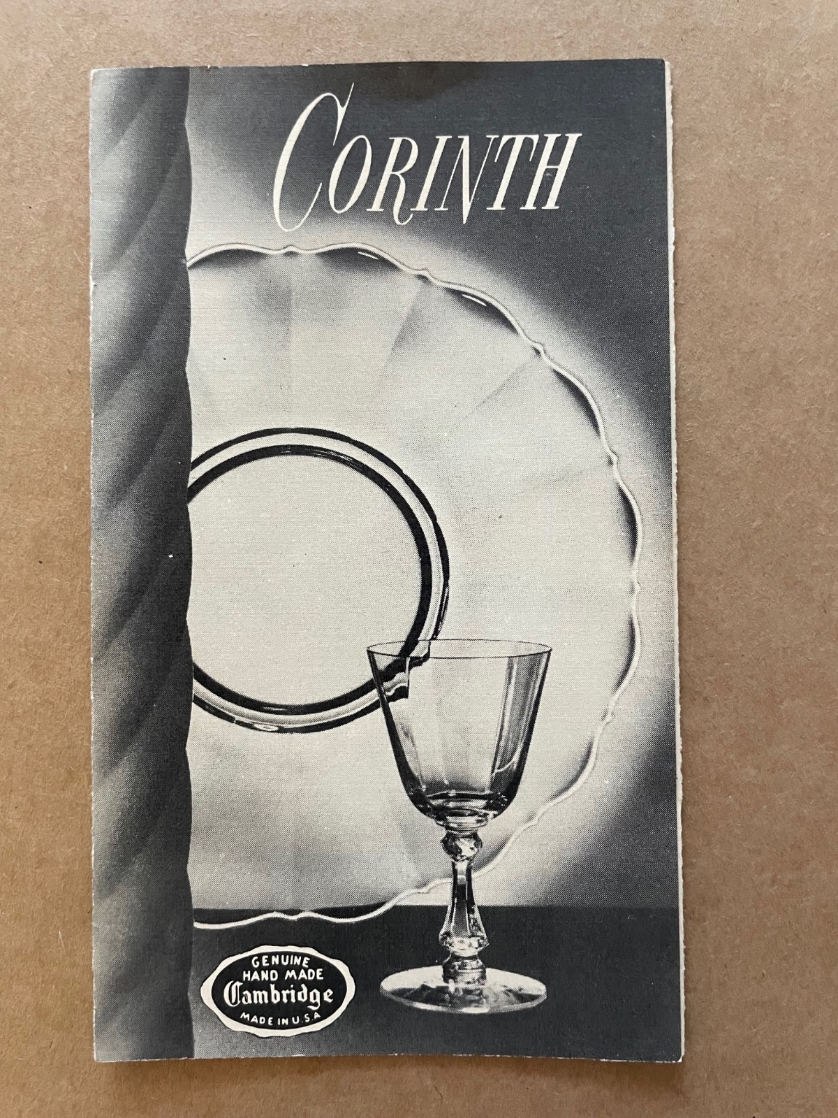 Vintage CAMBRIDGE GLASS CO Corinth Brochure