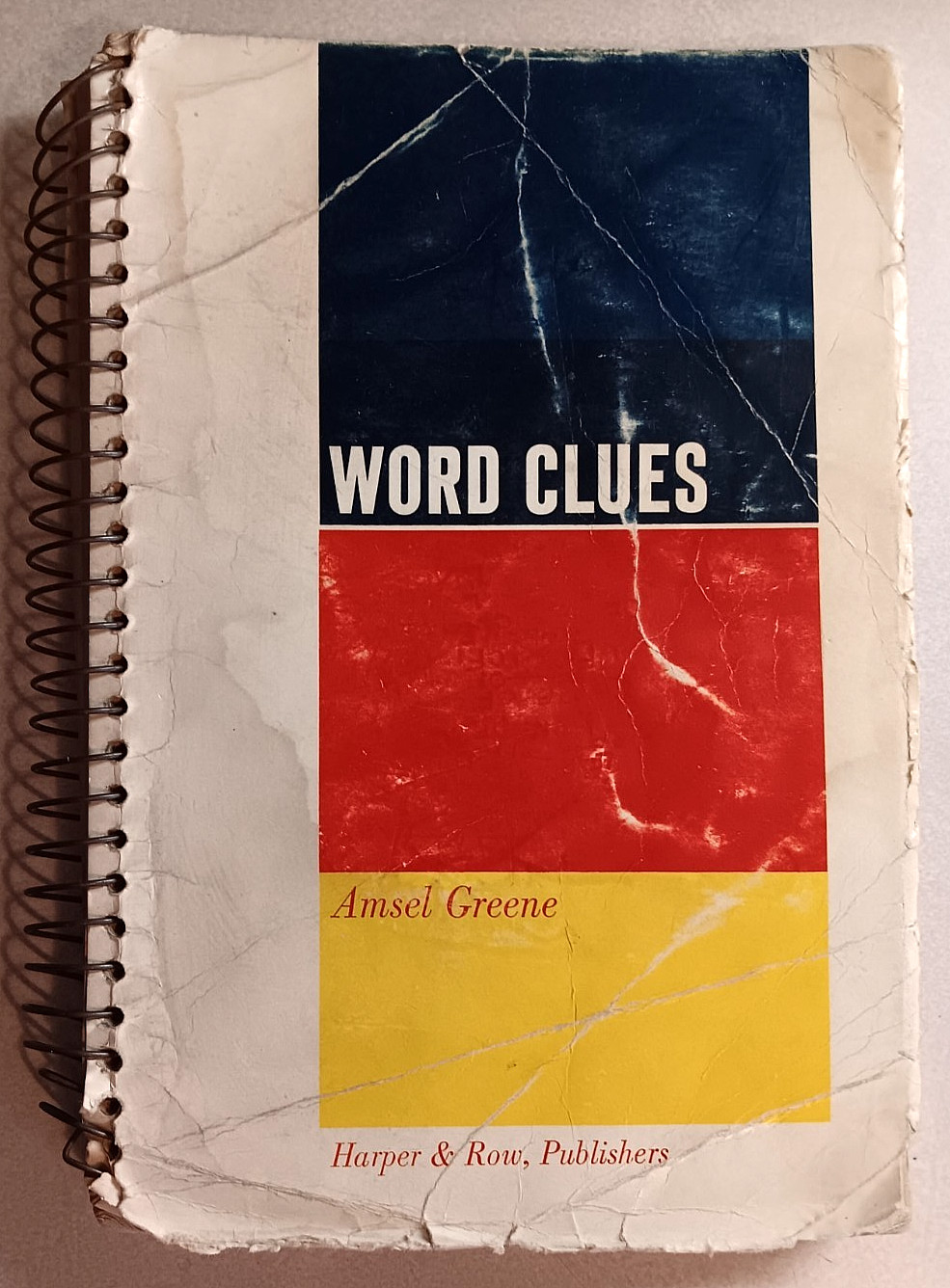 WORD CLUES AMSEL GREENE 1962 SPIRAL BOUND PAPERBACK