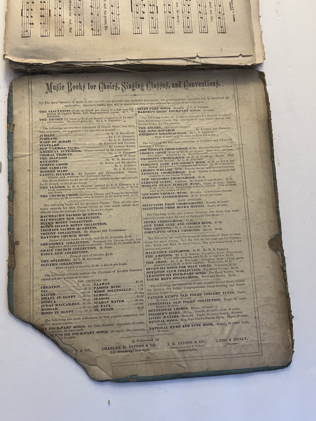 ?Baumbach’s Sacred Quartet Opening And Closing Of Services 1862.