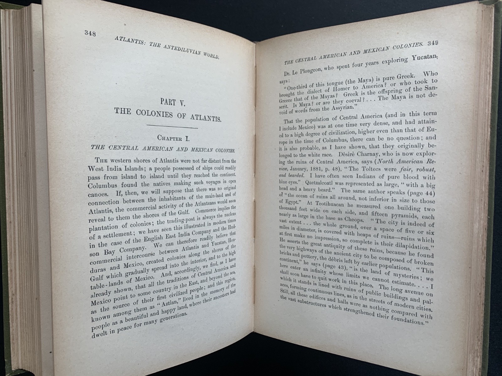 „Atlantis: The Antediluvian World“ Ignatius Donnelly 1882 HC Harper & Brothers