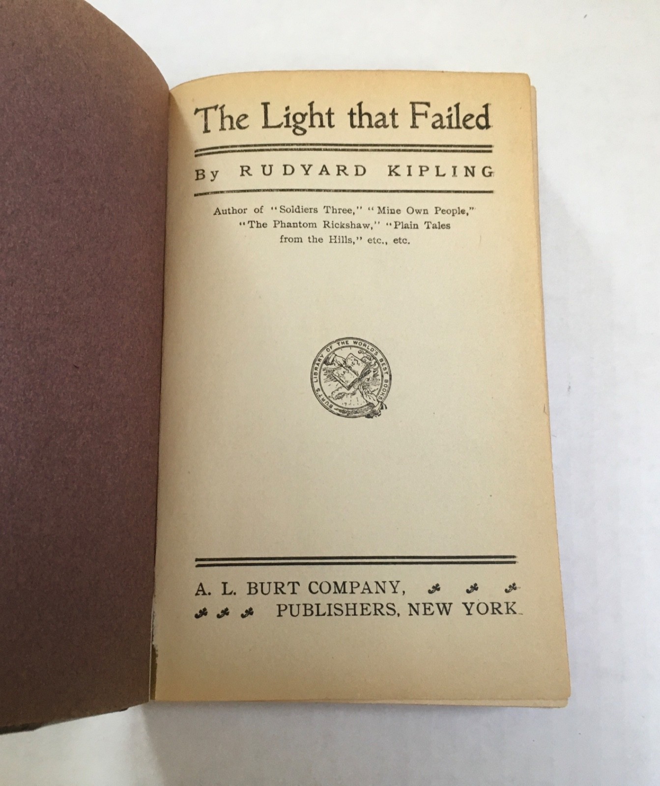 The Light That Failed Rudyard Kipling A.L. Burt Early 1900s Flexible Binding