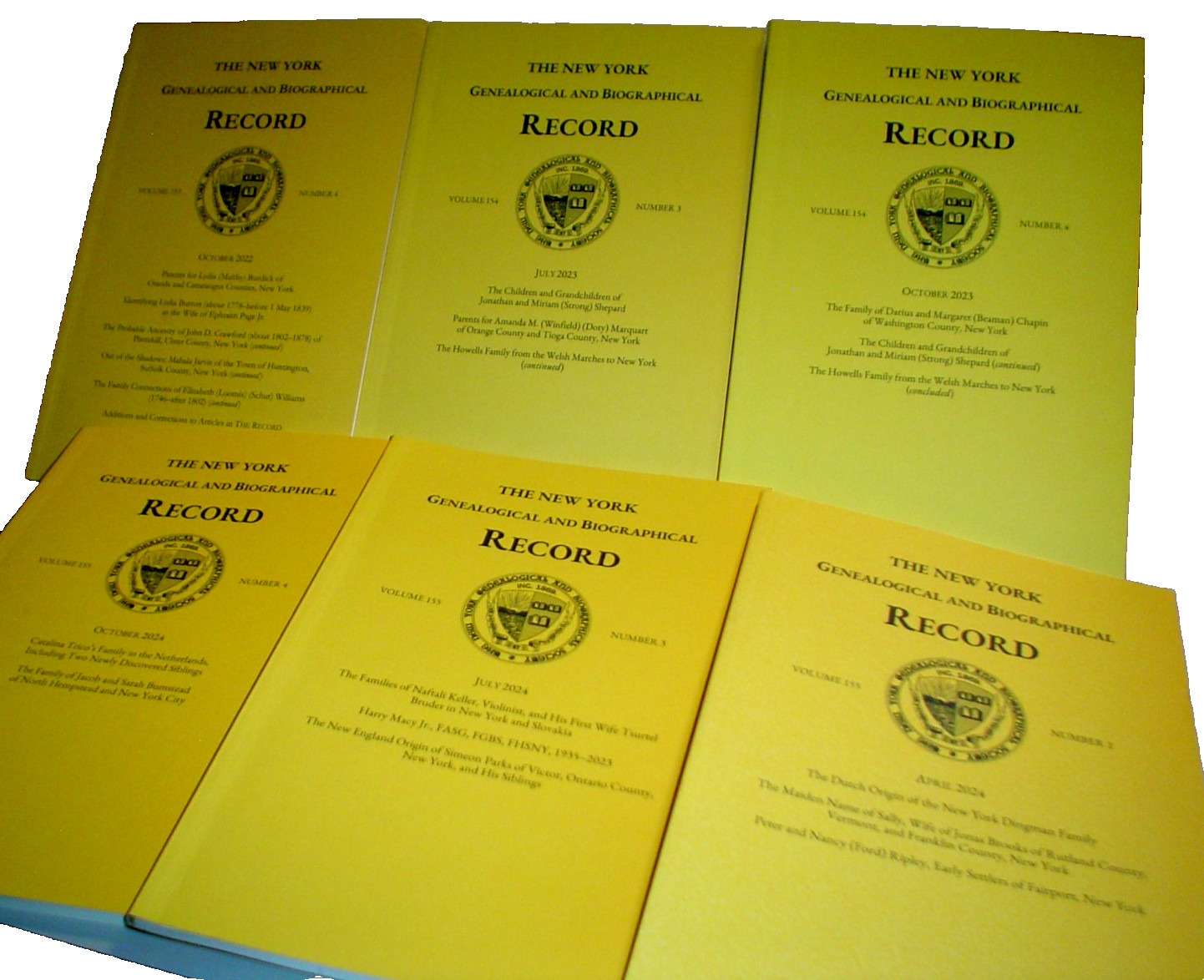 NEW YORK GENEALOGICAL AND BIOGRAPHICAL RECORD Lot of 6 issues 2022 2023 2024