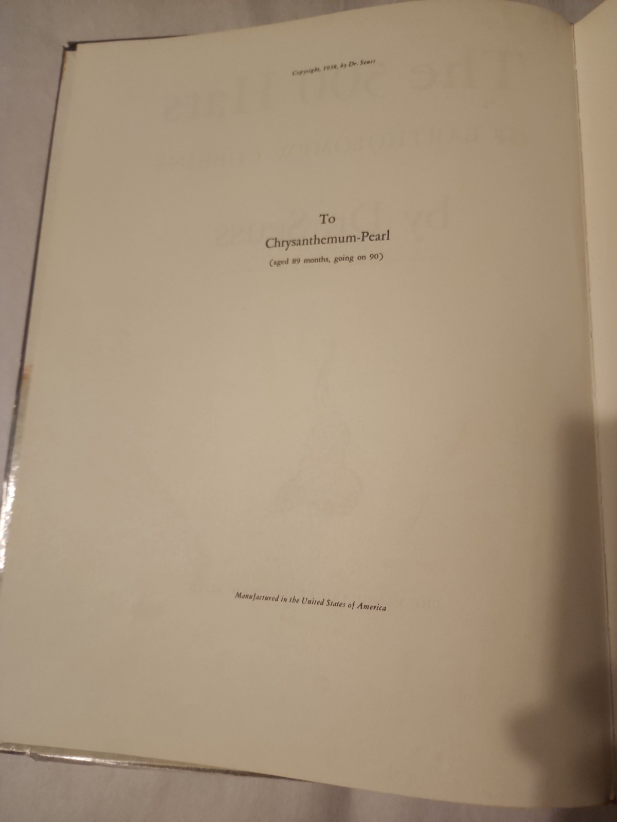 Vintage – The 500 Hats of Bartholomew Cubbins – Dr. Seuss – Ex Library