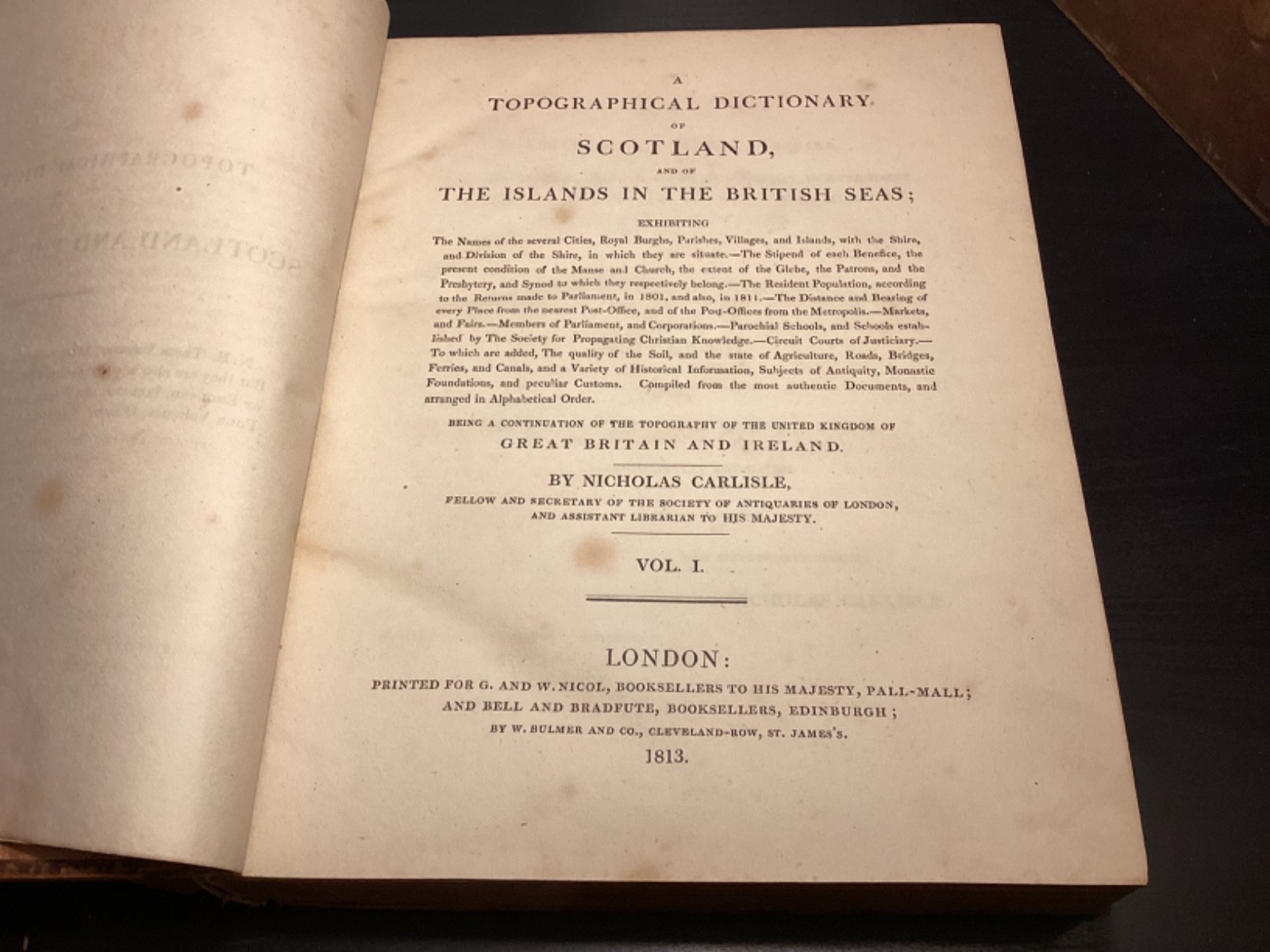 1813 2 Vols. A Topographical Dictionary Of Scotland – Nicholas Carlisle