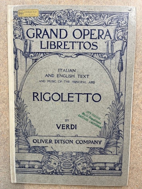Set of 11 – Grand Opera Librettos Published by Oliver Ditson Company Rebound VG