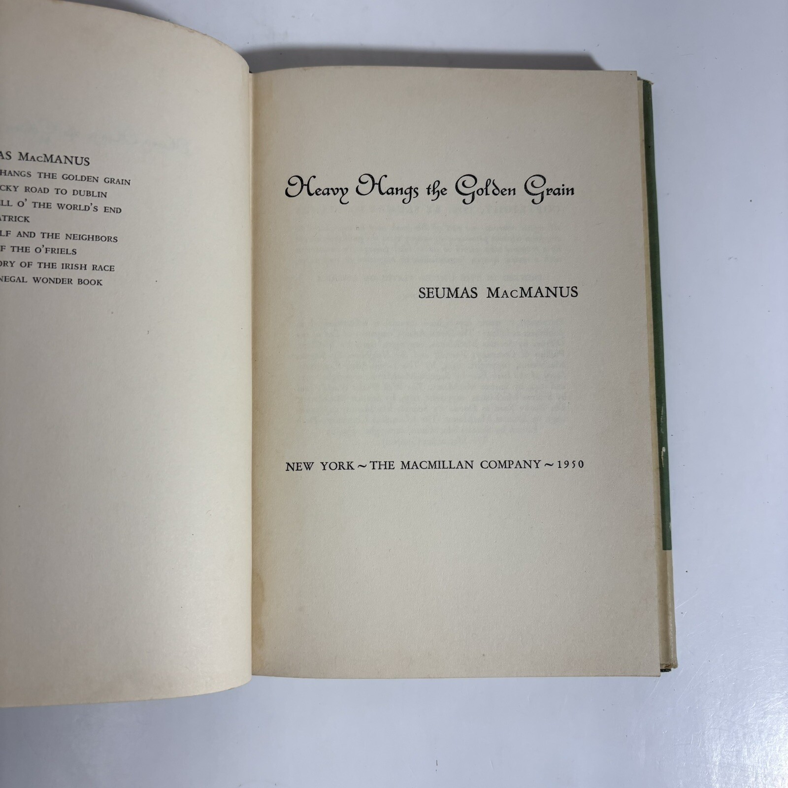Heavy Hangs The Golden Grain, by Seumas MacManus, 1950 HC DJ, 1st printing B3
