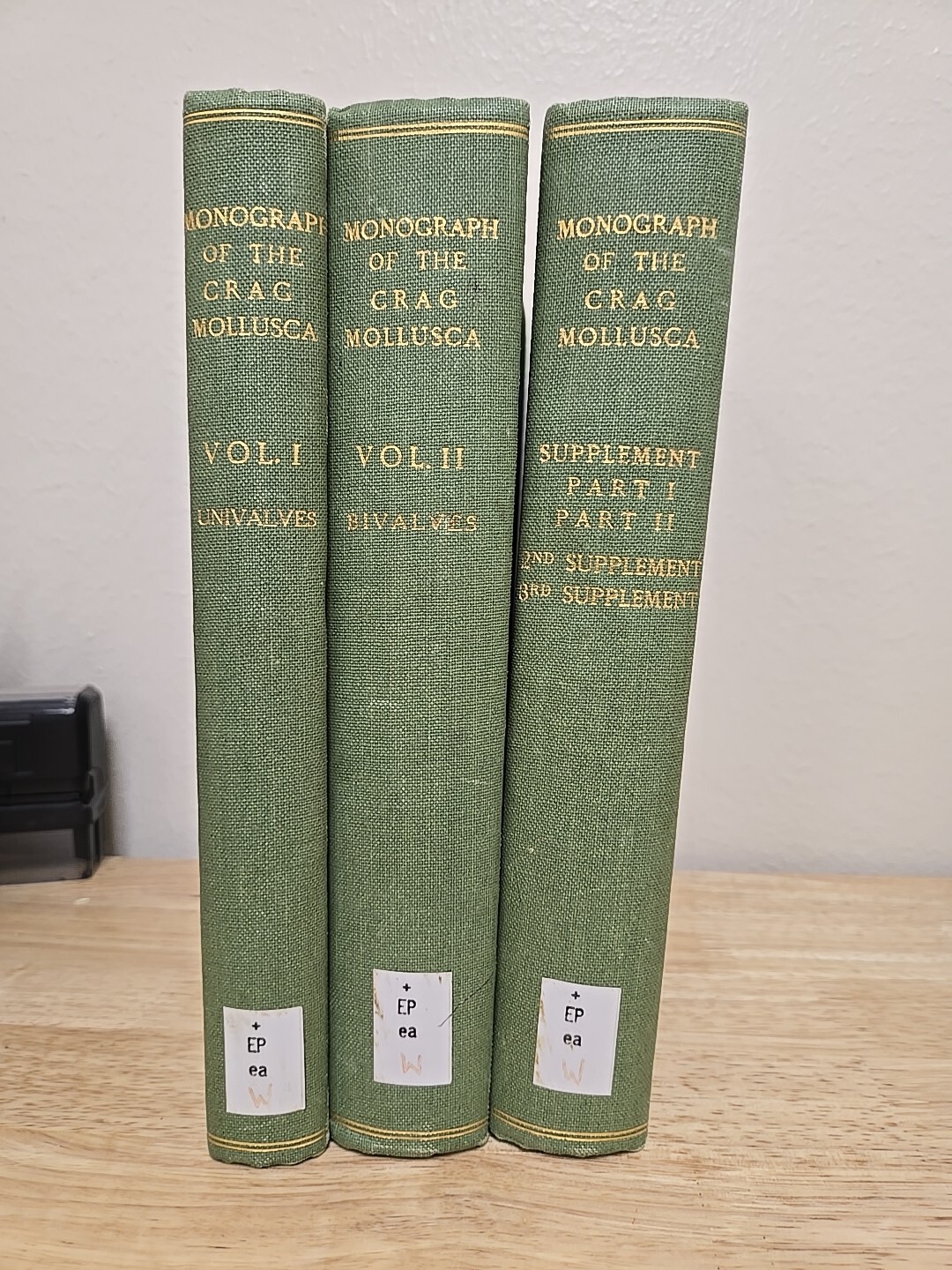 1848 Vintage Book Set: Monograph Of The Crag Mollusca 3 Volumes By Searles Wood