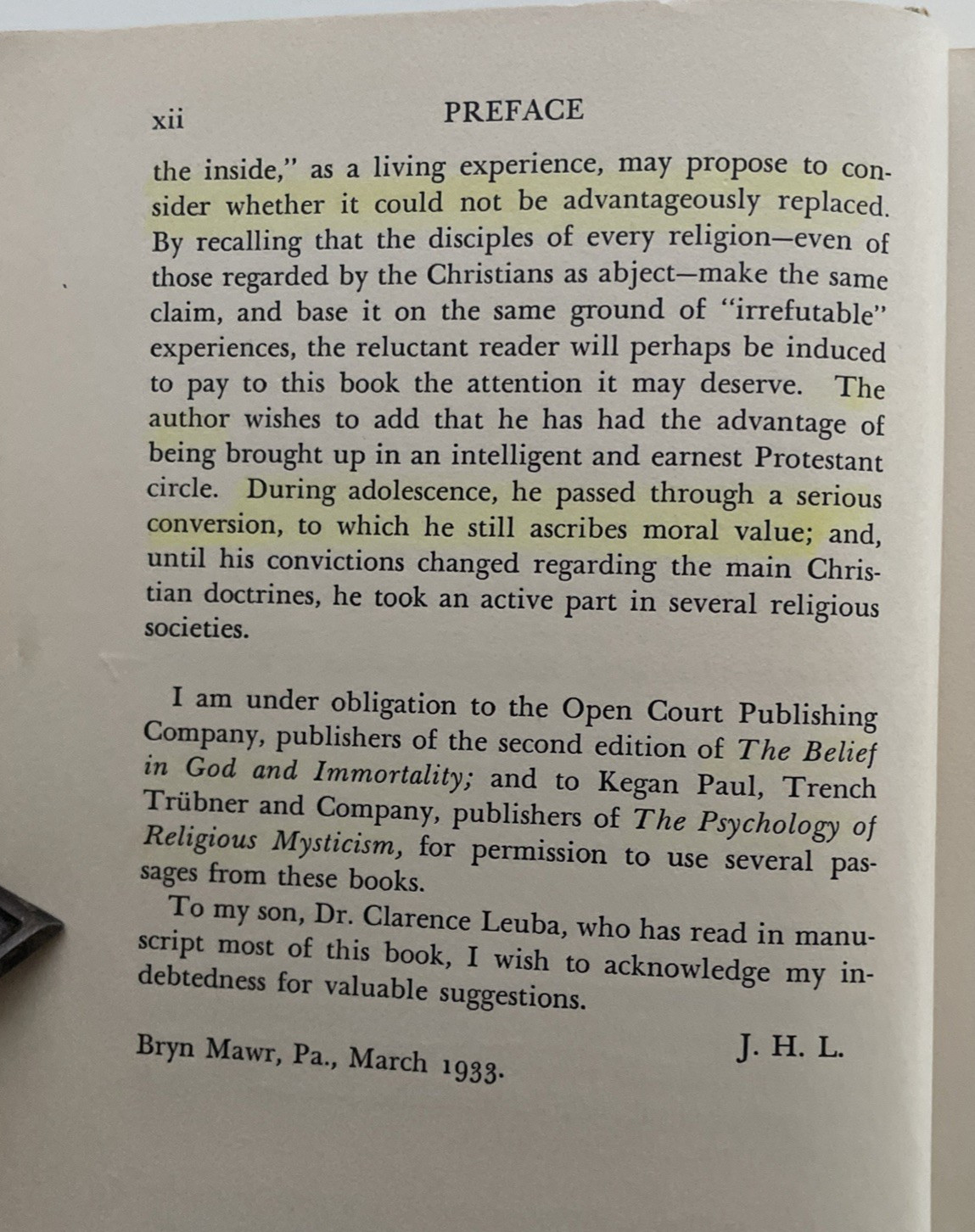 James H Leuba God or Man 1933 First Edition Psychology Religion Philosophy Book
