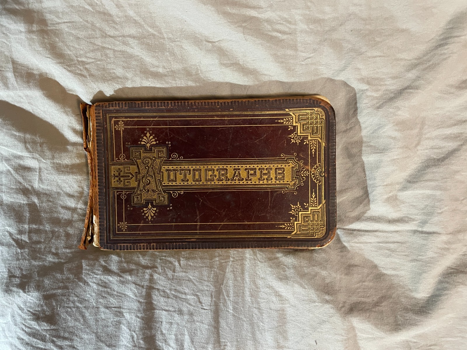 Antique Victorian Autograph Book 1870’s Vtg Bergen County New Jersey NJ Vintage