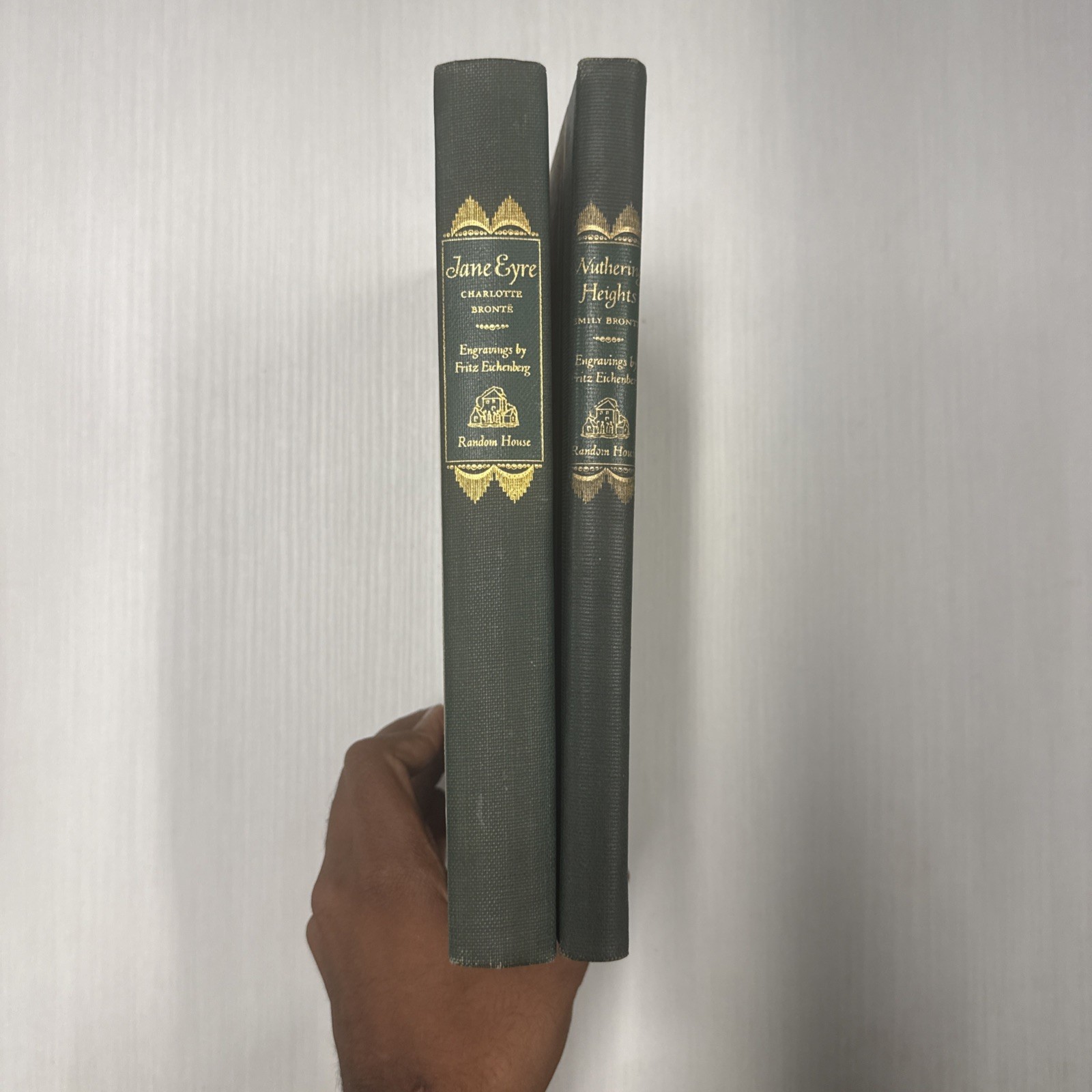 1943 Random House Brontë Set Jane Eyre Wuthering Heights Eichenberg Woodcuts