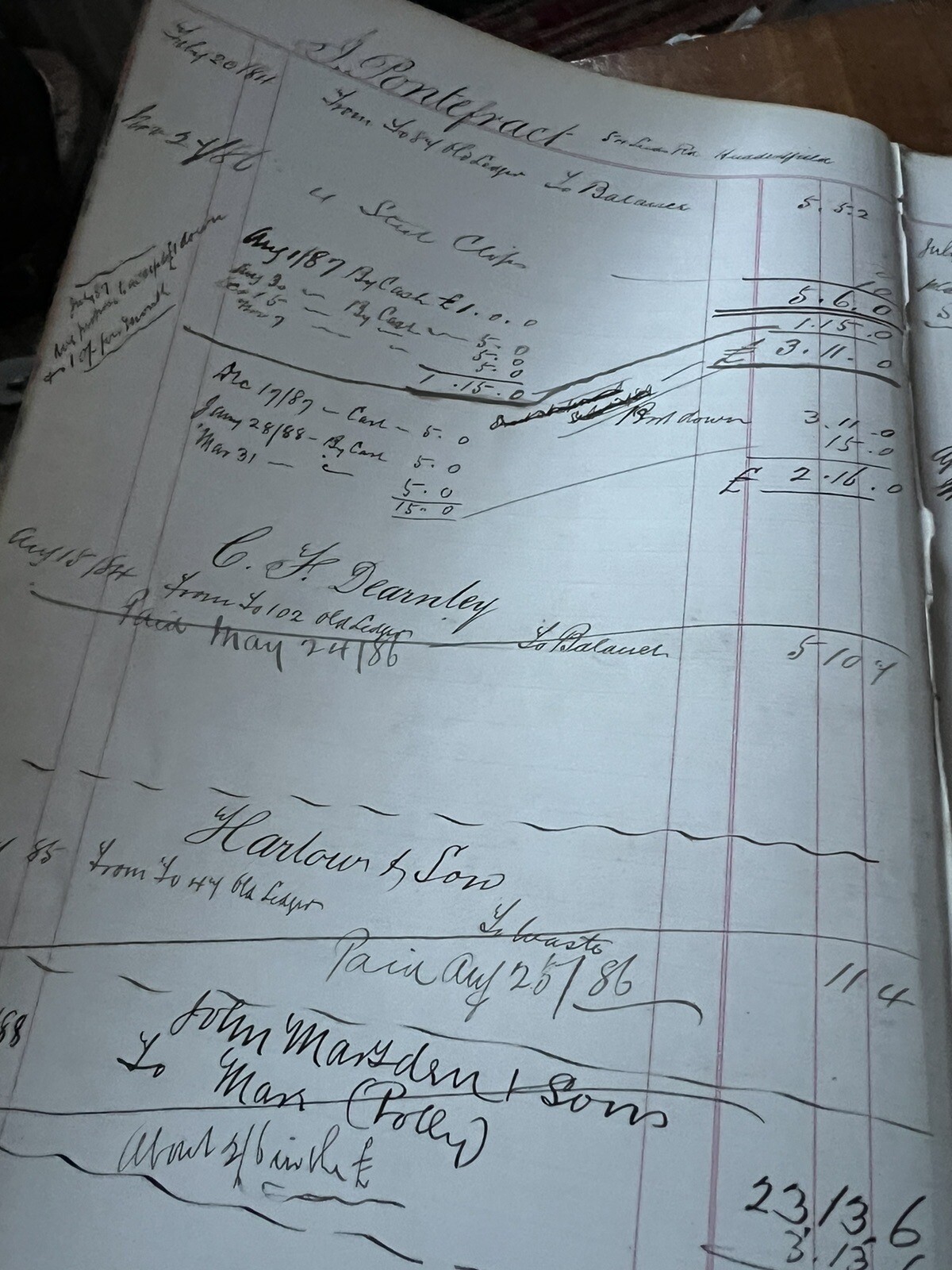 Vintage Ledger Business Book Nottingham Clothing Waste 1884 Hand Written Old