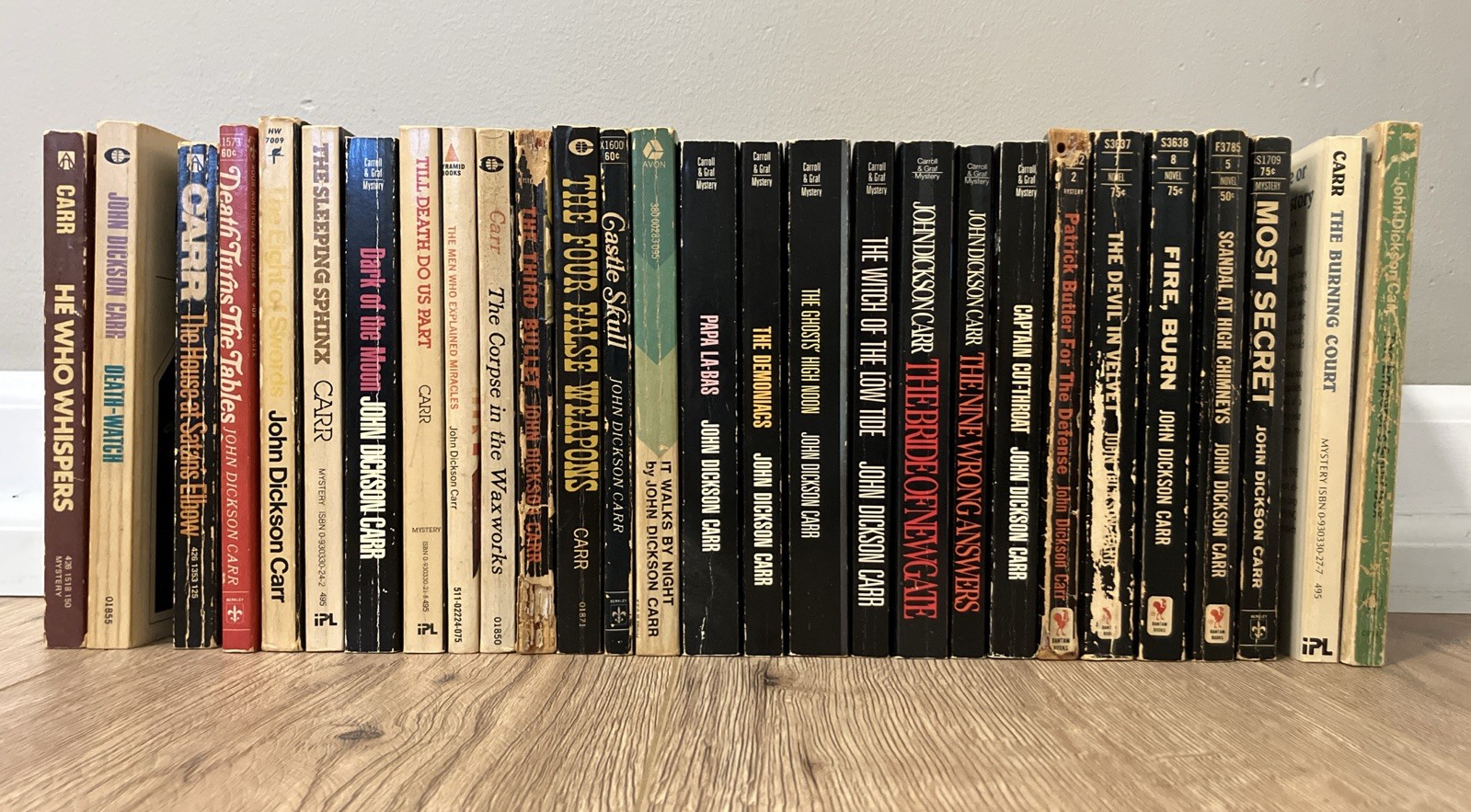 John Dickson Carr Lot of 28 Vintage Mystery Paperback Books