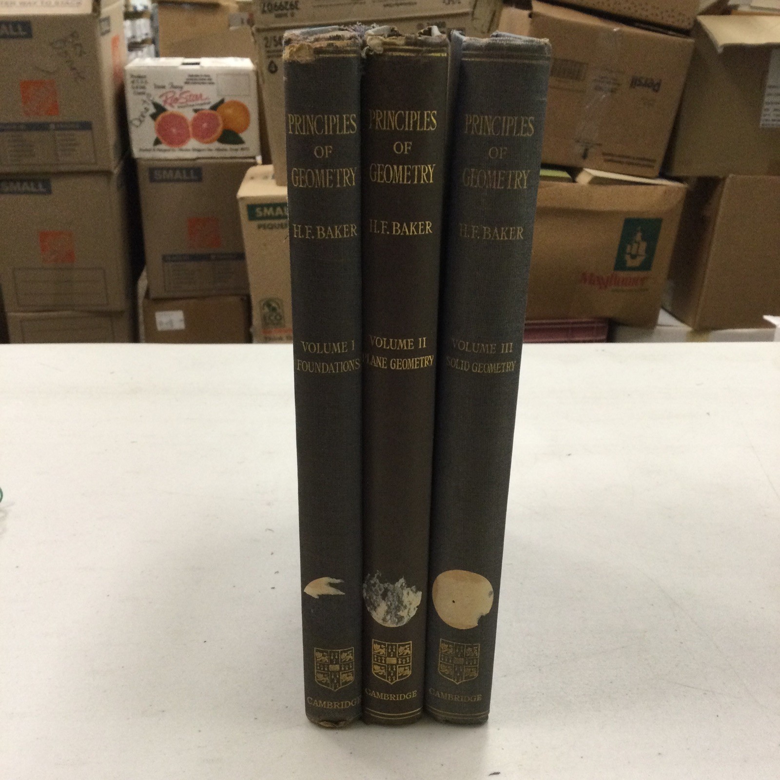 Planes Of Geometry Vols 1&2:1922 Vol 3:1923 By H F Baker. HB Good Condition