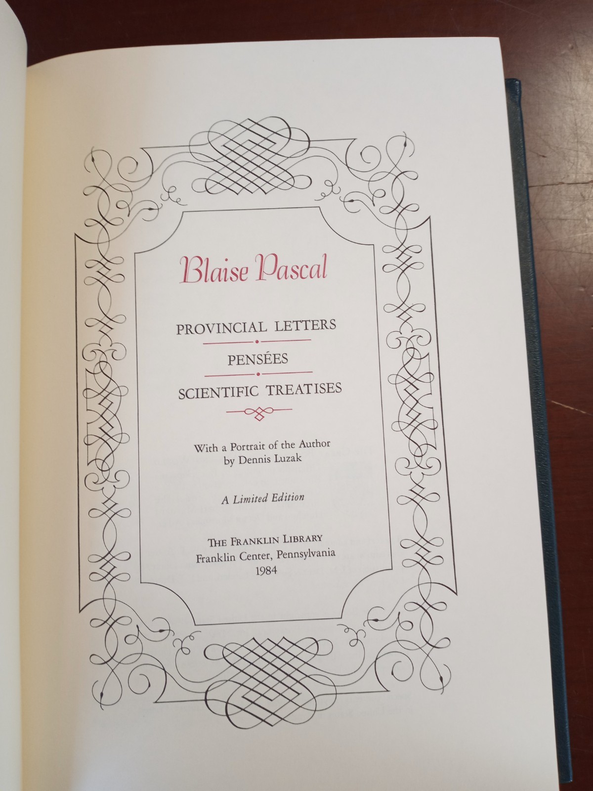 Blaise Pascal Franklin Library Great Books of the Western World Leather HC