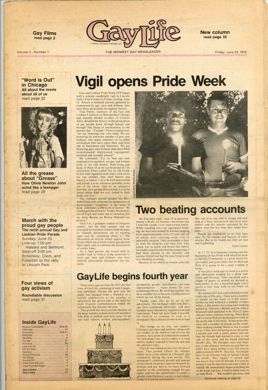Chicago GayLife 1978 Gay Pride March, Civil Rights 40pg LGBTQ Midwest Newspaper