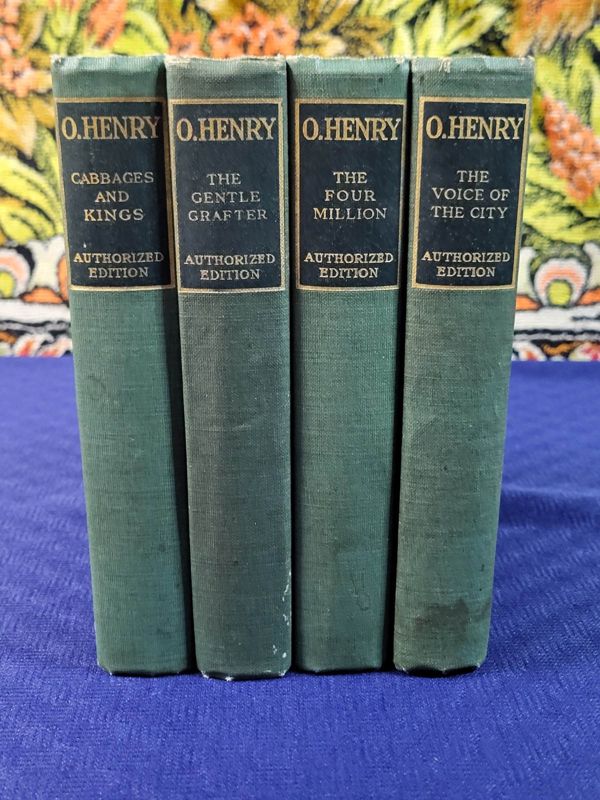 Antique 1916 O Henry Books Lot of 4 Gold/Gilt Top Authorized Edition Green Decor