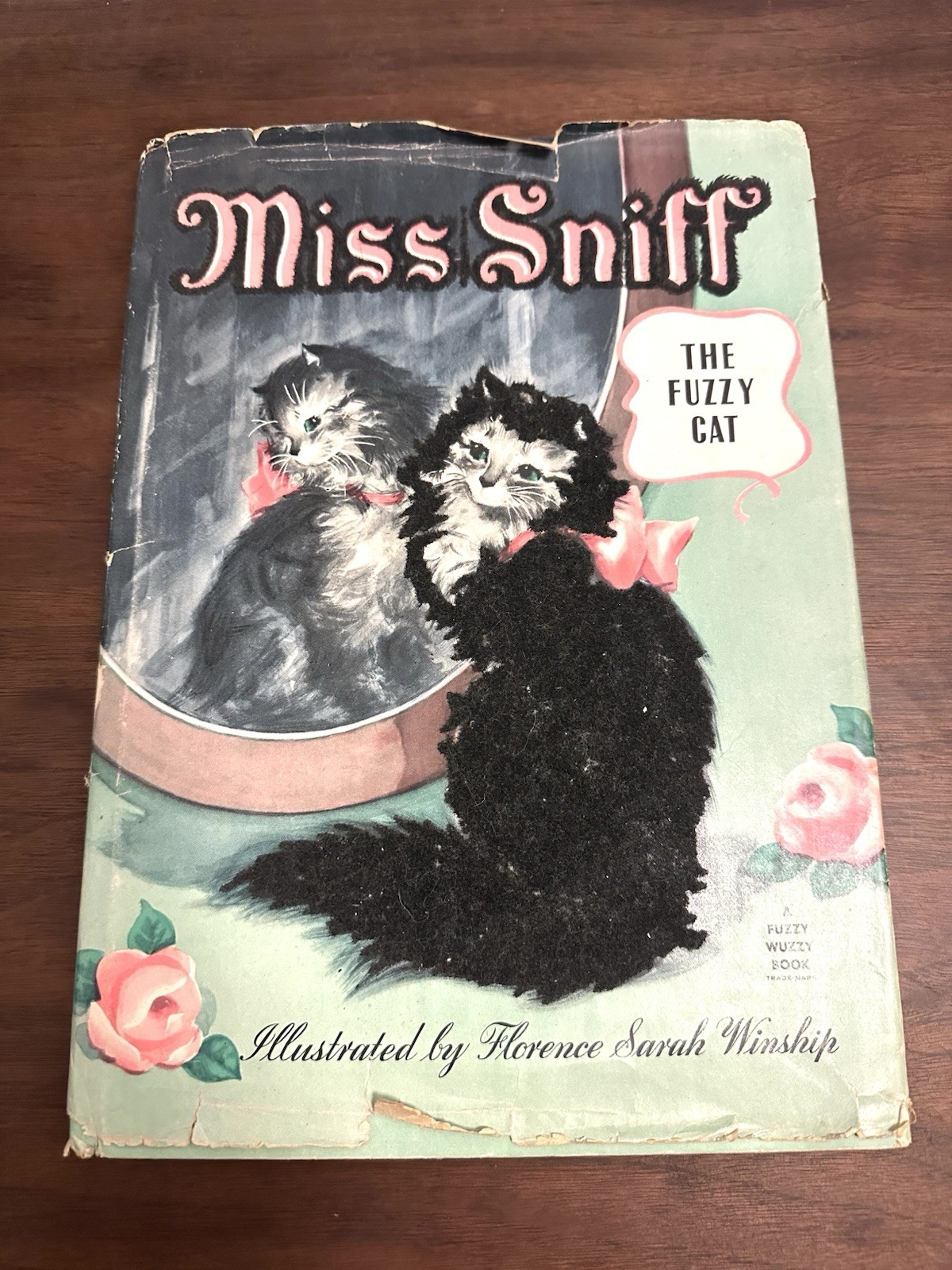Miss Sniff The Fuzzy Cat by Jane Curry 1945 1st Ed “Fuzzy Wuzzy Book” HC DJ