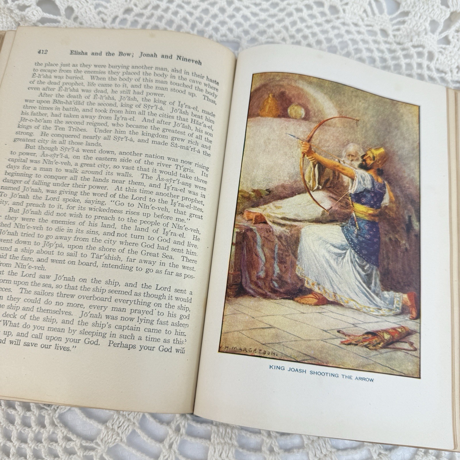 Antique Book Hurlbut’s Story of the Bible Self-Pronouncing Illust w/Color Plates