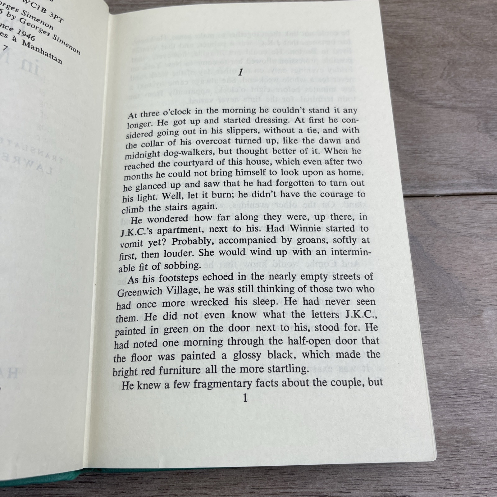 Three Beds in Manhattan – Georges Simenon 1976 Hamish Hamilton HC/DJ Vtg Book