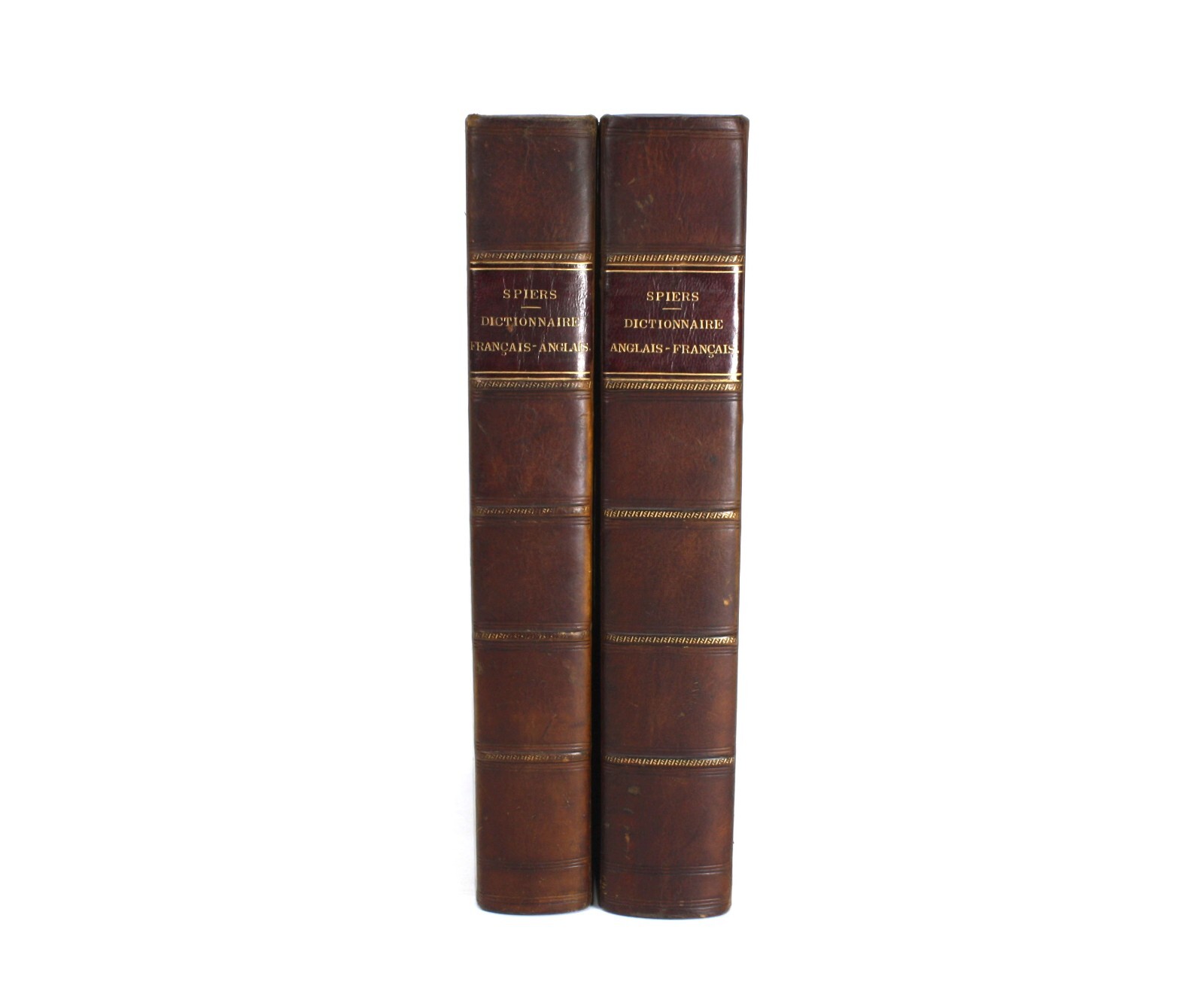 Spiers Dictionnaire Francais-Anglais, 1863 & Anglais-Francais, 1864 2 Volume Set