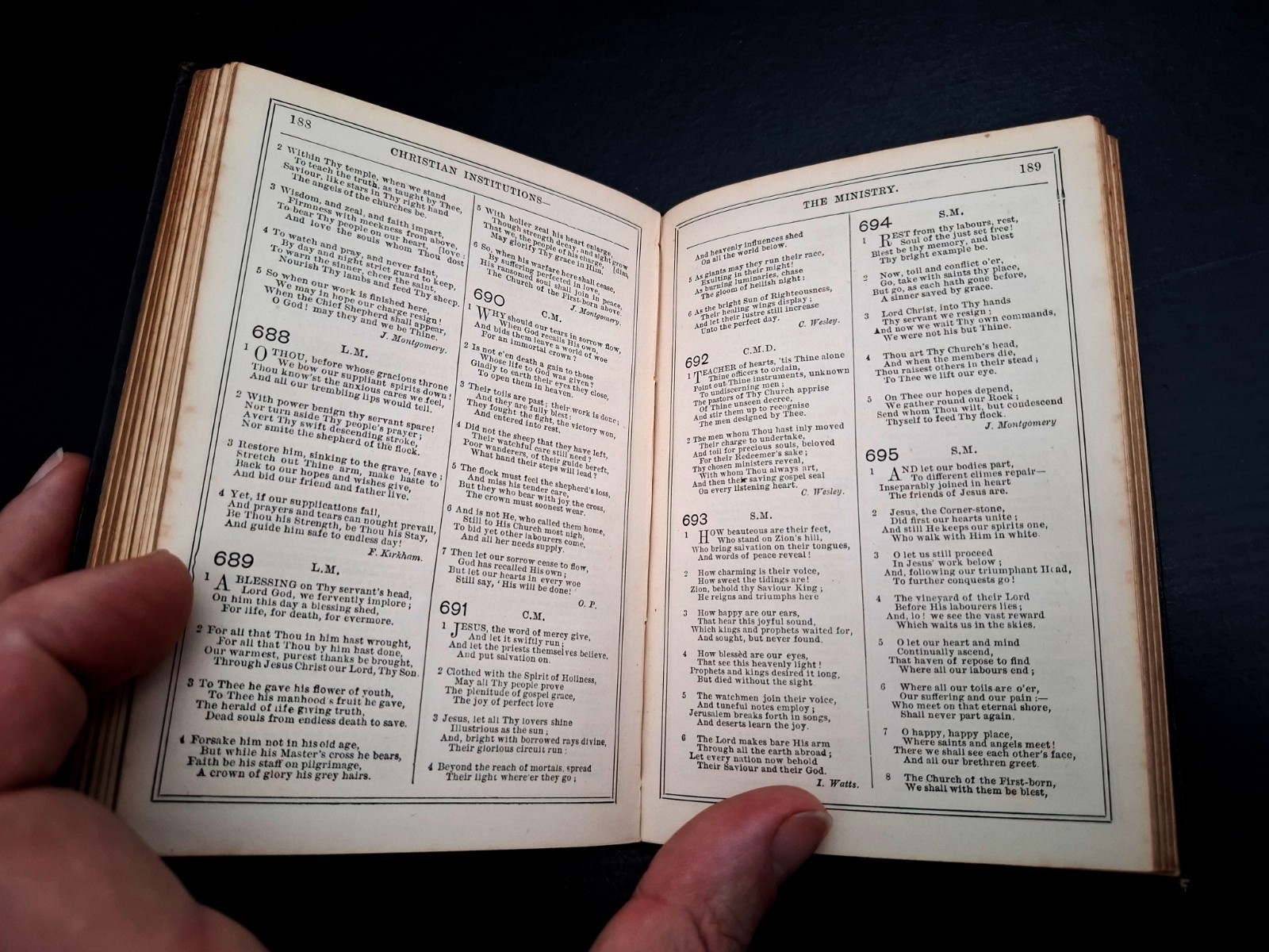 1896 – Primitive Methodist Hymnal, Fine Black Leather Bound