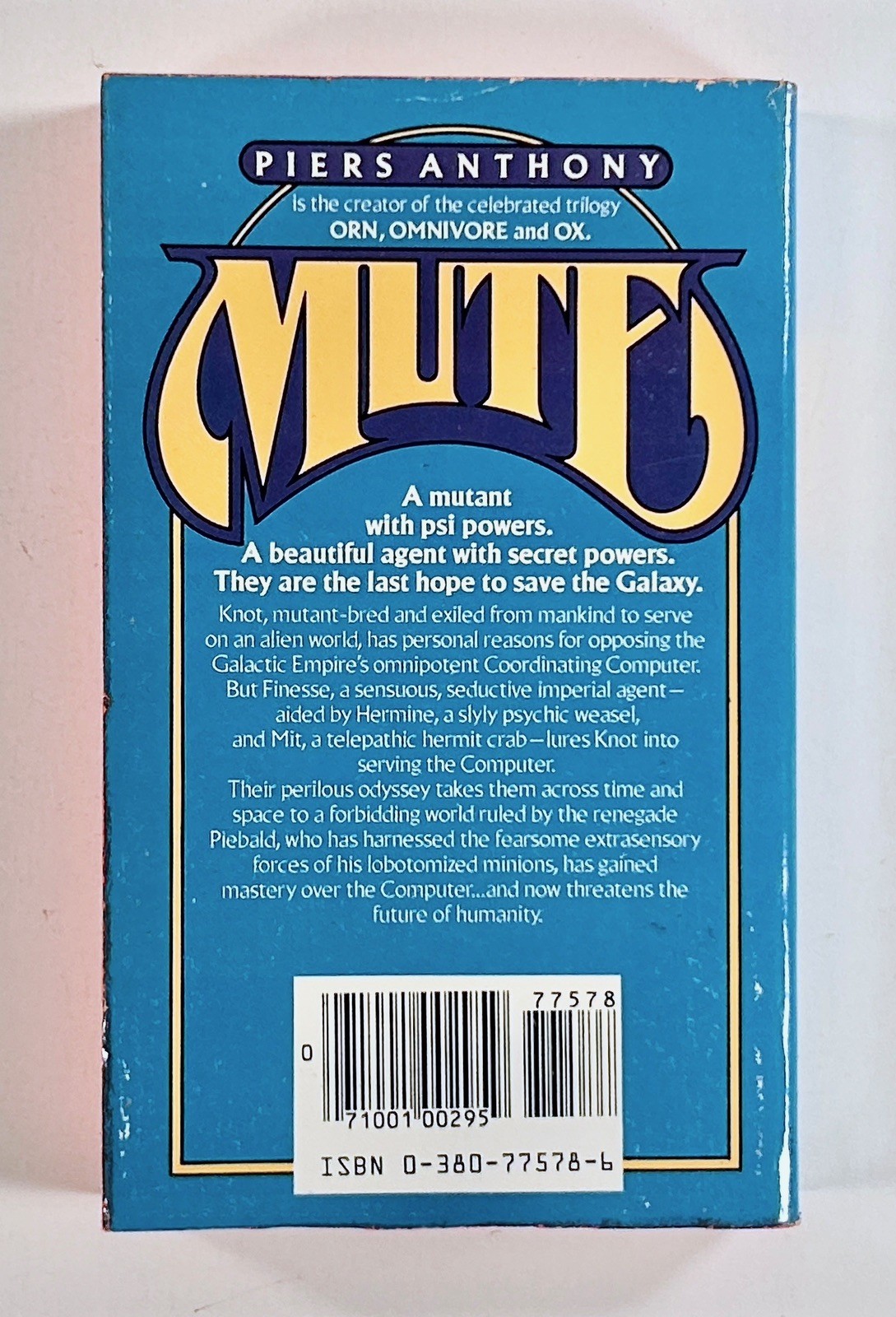 1981 Piers Anthony MUTE psionic science fiction novel AVON first printing PB