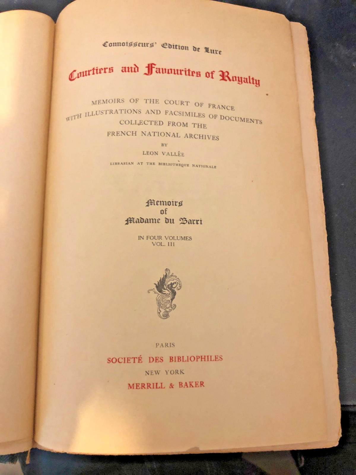 COURTIERS AND FAVOURITES OF ROYALTY 1903 Leon Valle 338 of 500 #132