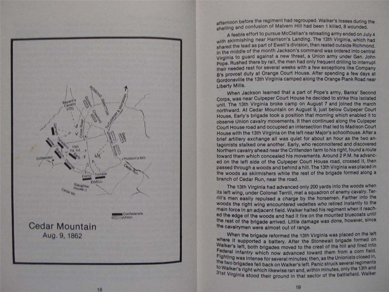 13th VIRGINIA INFANTRY – SIGNED FIRST EDITION – ONLY 1000 PRINTED – CIVIL WAR
