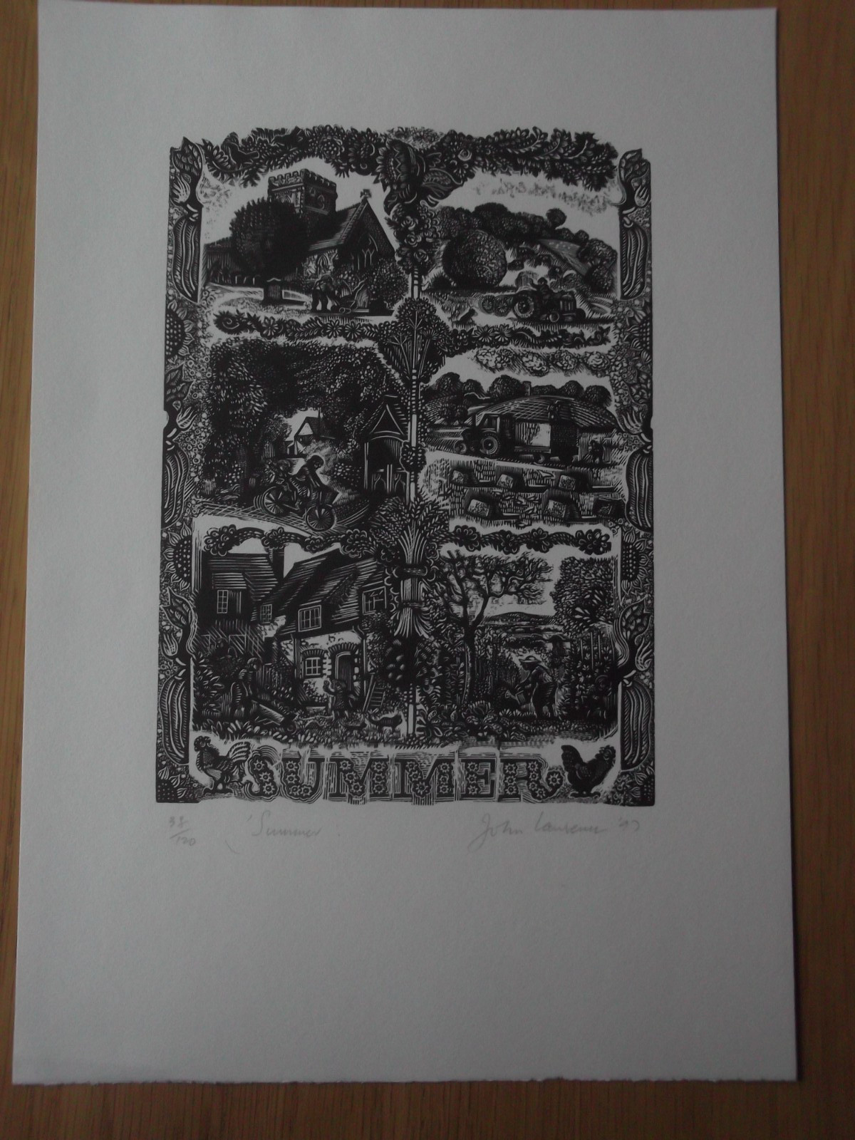 FOUR SEASONS. JOHN LAWRENCE WOOD ENGRAVINGS. MAGIC APPLE TREE. FLEECE PRESS 1997