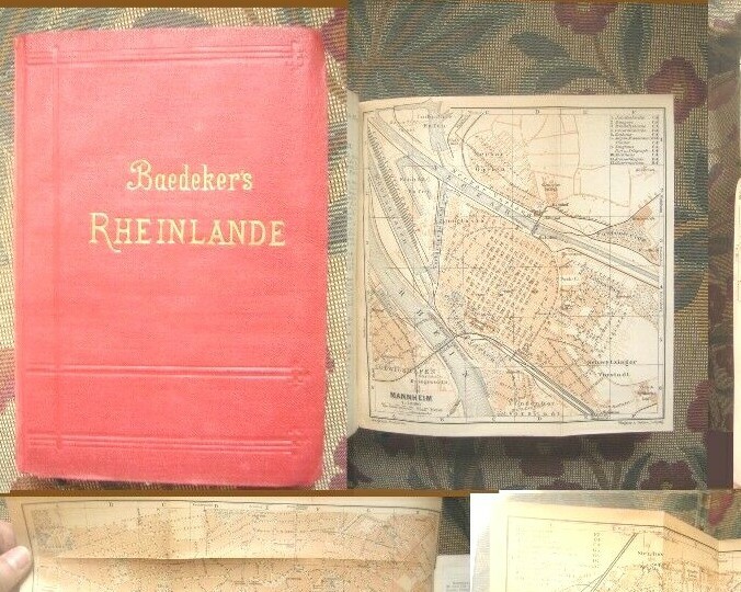 1902 Baedeker’s RHEINLANDE Germany-FRANKFURT,STRASSBURG,MANNHEIM,MAINZ,WIESBADEN