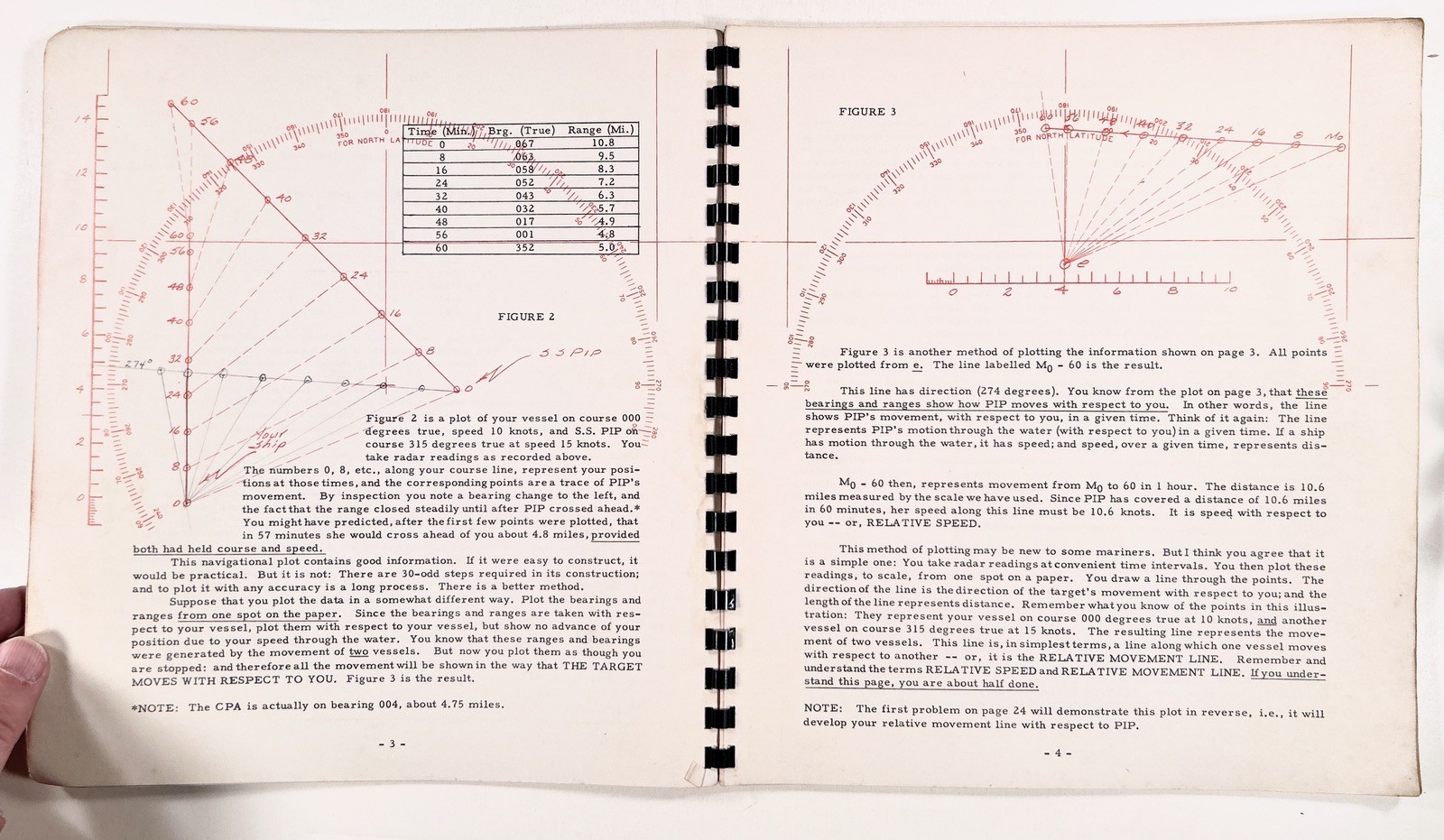 1956 PRACTICAL RADAR PLOTTING Naval/Coast Guard training manual w/ PLOT BLANKS