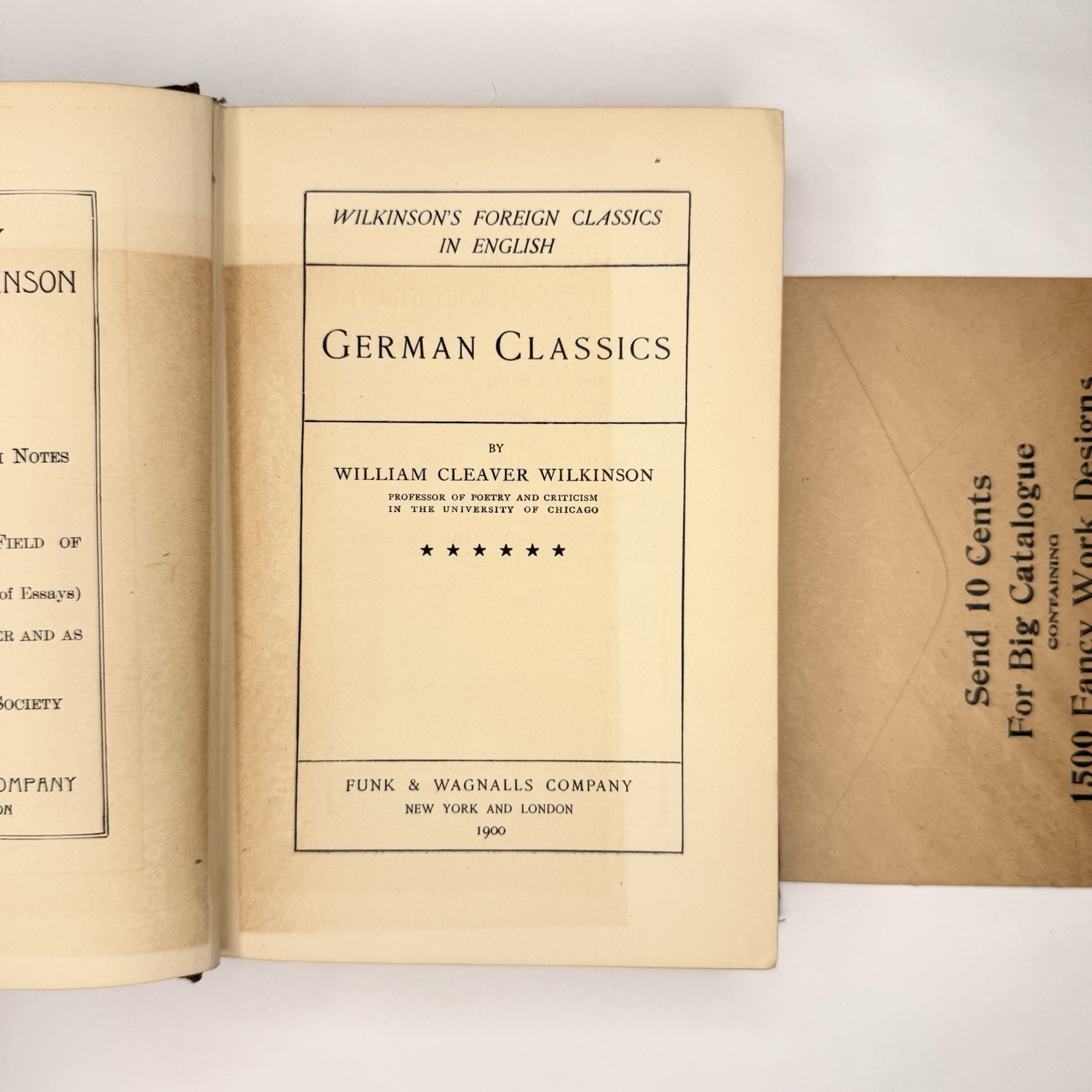 1900 1ST ED GERMAN CLASSICS WILKINSON FOREIGN CLASSICS ANTIQUE BOOK SIGNED MOORE