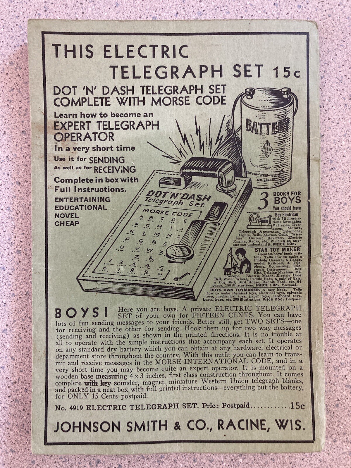 Vintage 1930’s Johnson Smith Co “The Mysteries of Clairvoyance” Booklet and Ads