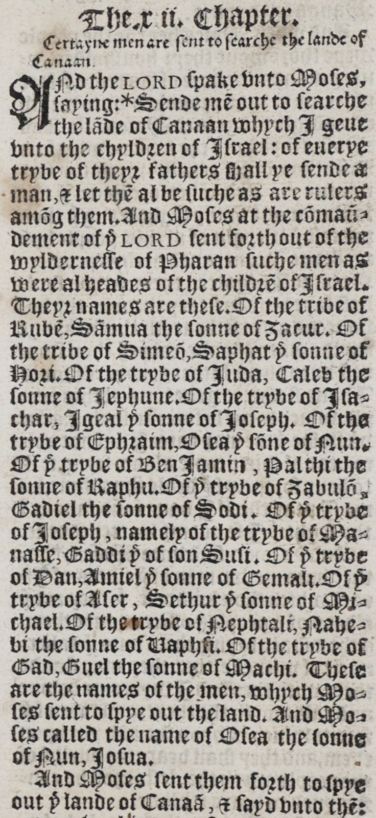 Spies of Canaan 1549 Matthew’s Bible Leaf Numbers 13 John Rogers Folio Page