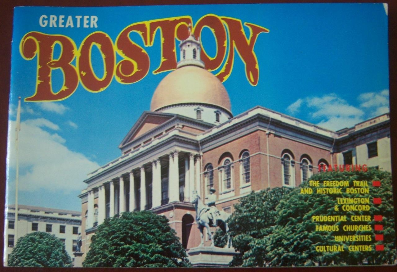 1960s Great BOSTON Massachusetts Travel Color Souvenir Type Book