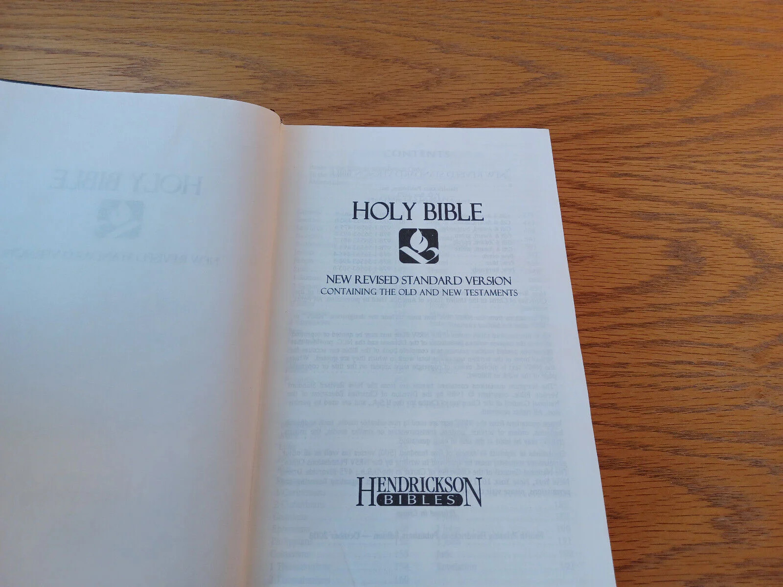 Holy Bible New Revised Standard Version 2008 Hardcover Hendrickson Bibles C