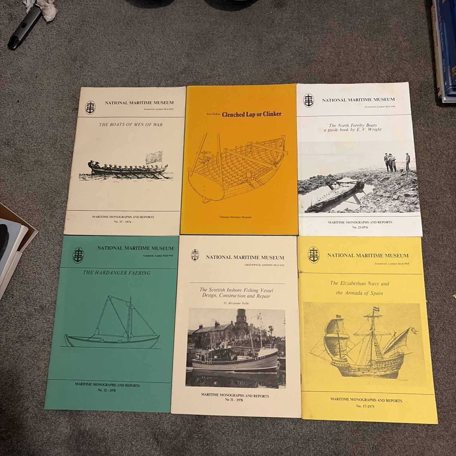 6x Job Lot Bundle Of National Maritime Museum Boat Booklets Clenched LapClinker