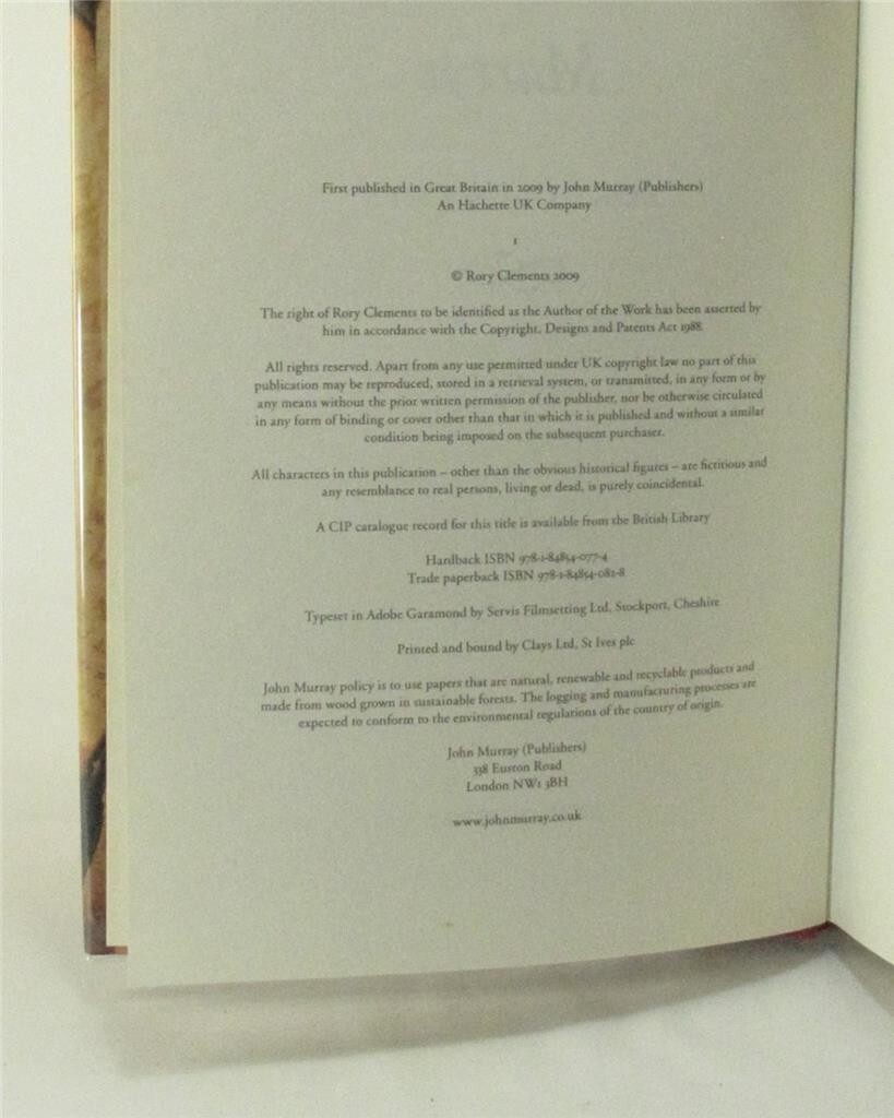 Martyr by Rory Clements SIGNED NUMBERED First Edition First Printing UK