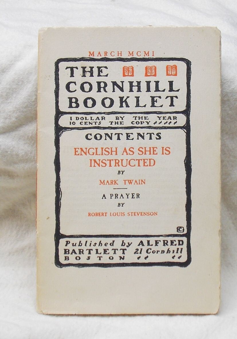 The Cornhill Booklet, Mark Twain, Stevenson, 1901