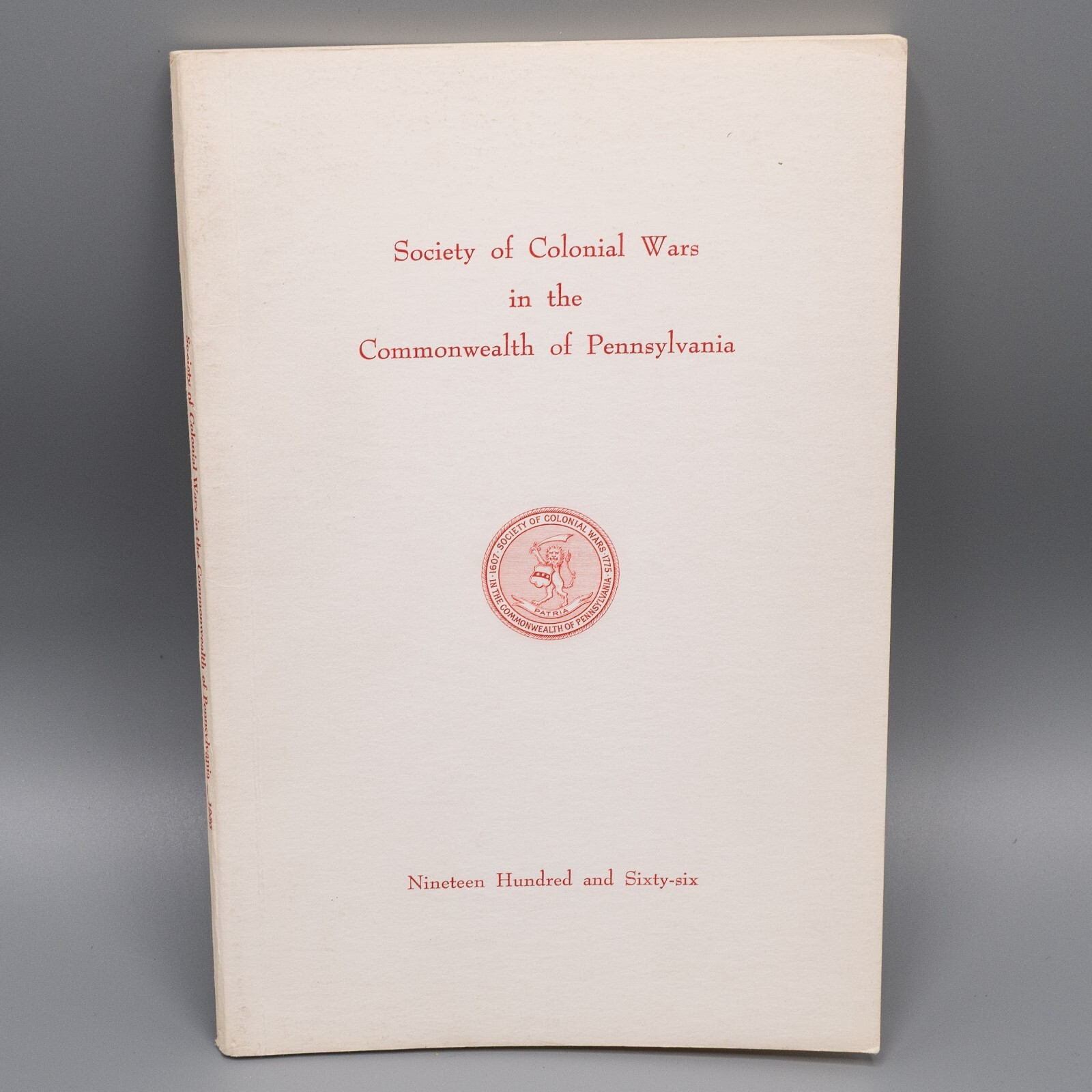 Society of Colonial Wars in the Commonwealth of Pennsylvania 1966