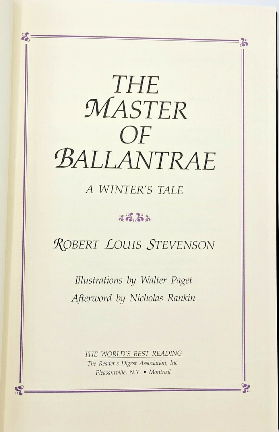 READER’S DIGEST Master of Ballantrae by Robert L Stevenson (Worlds Best Reading)