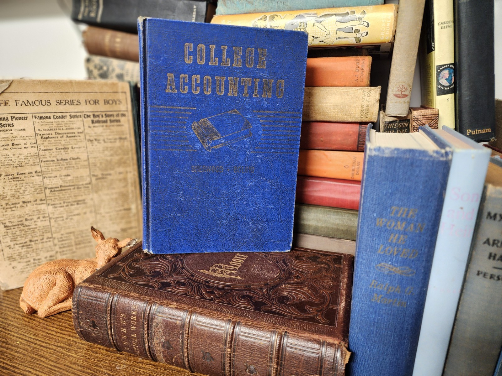Lot of 5 BLUE / Shades of blue Old Vintage Antique Rare Hardcover Random Books