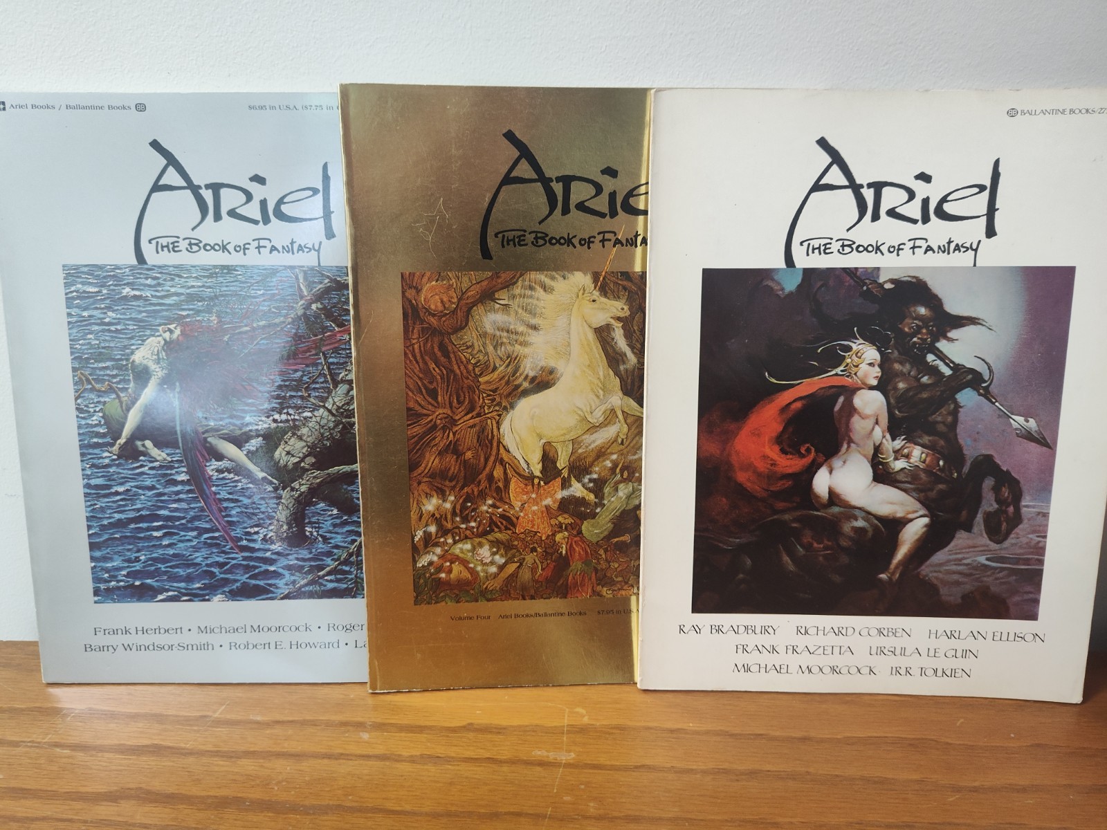 Vintage ARIEL THE BOOK OF FANTASY Lot Vol 2 3 4 Ballantine Softcover Art SciFi