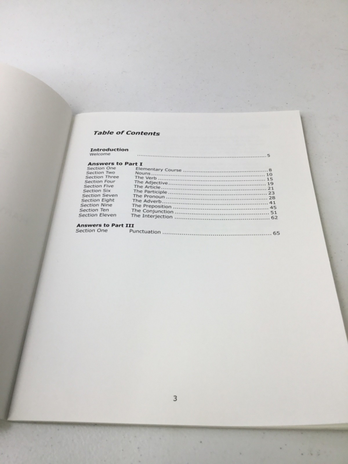 Answer Key to Student Workbook for Harvey’s Elementary Grammer part 1. PB