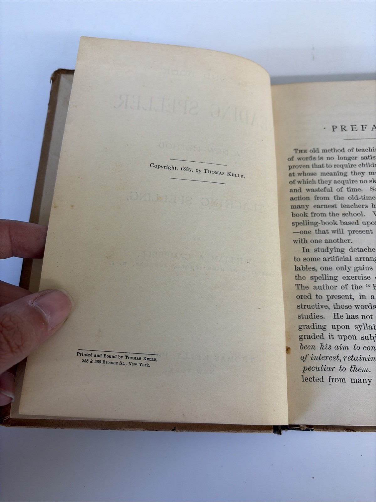 Antique 1887 Reading Speller Second Book William A Campbell Thomas Kelly