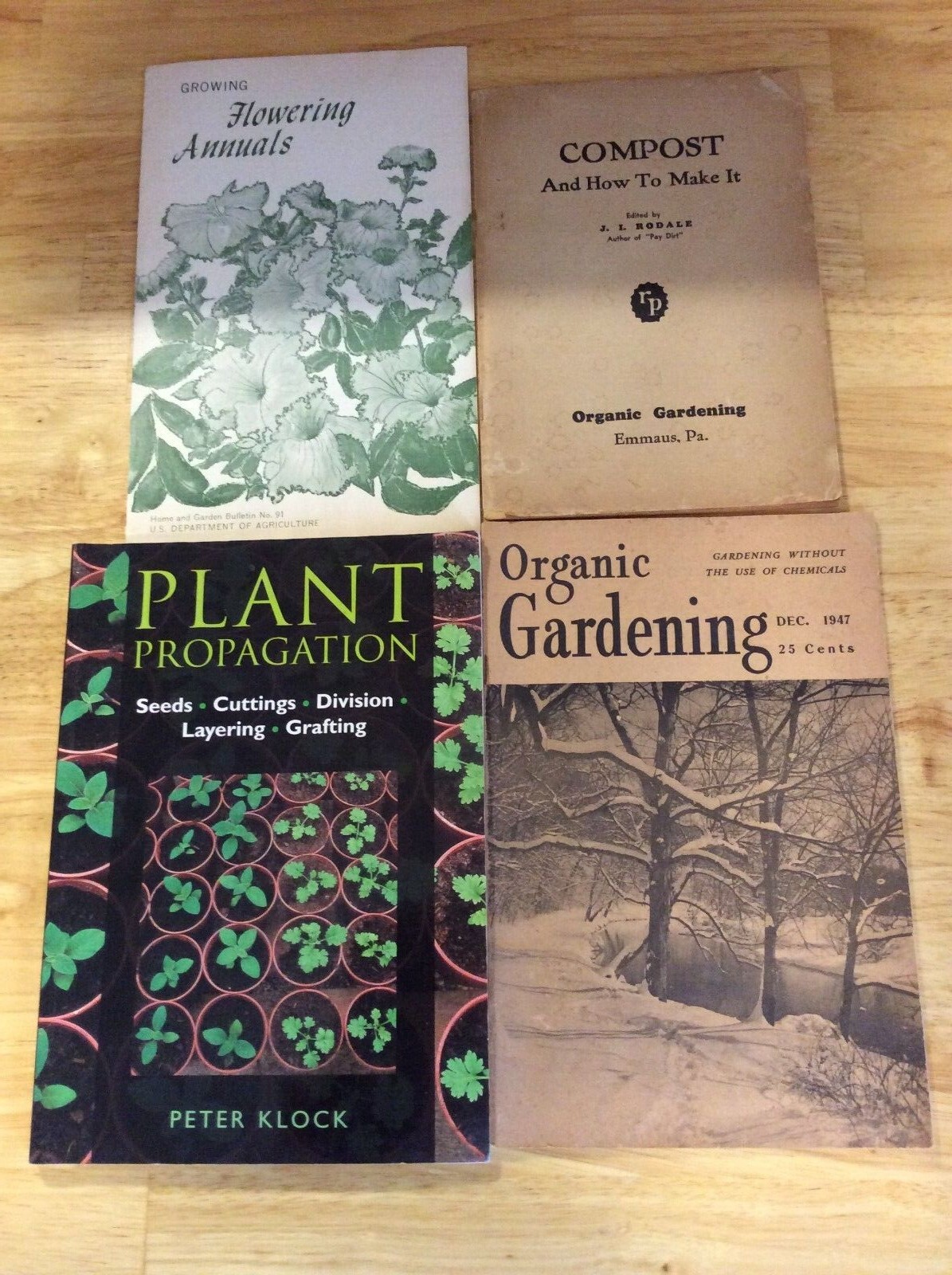 Vtg Organic Gardening Book Lot 1945 1947 Rodale Press Compost Plant Propagation