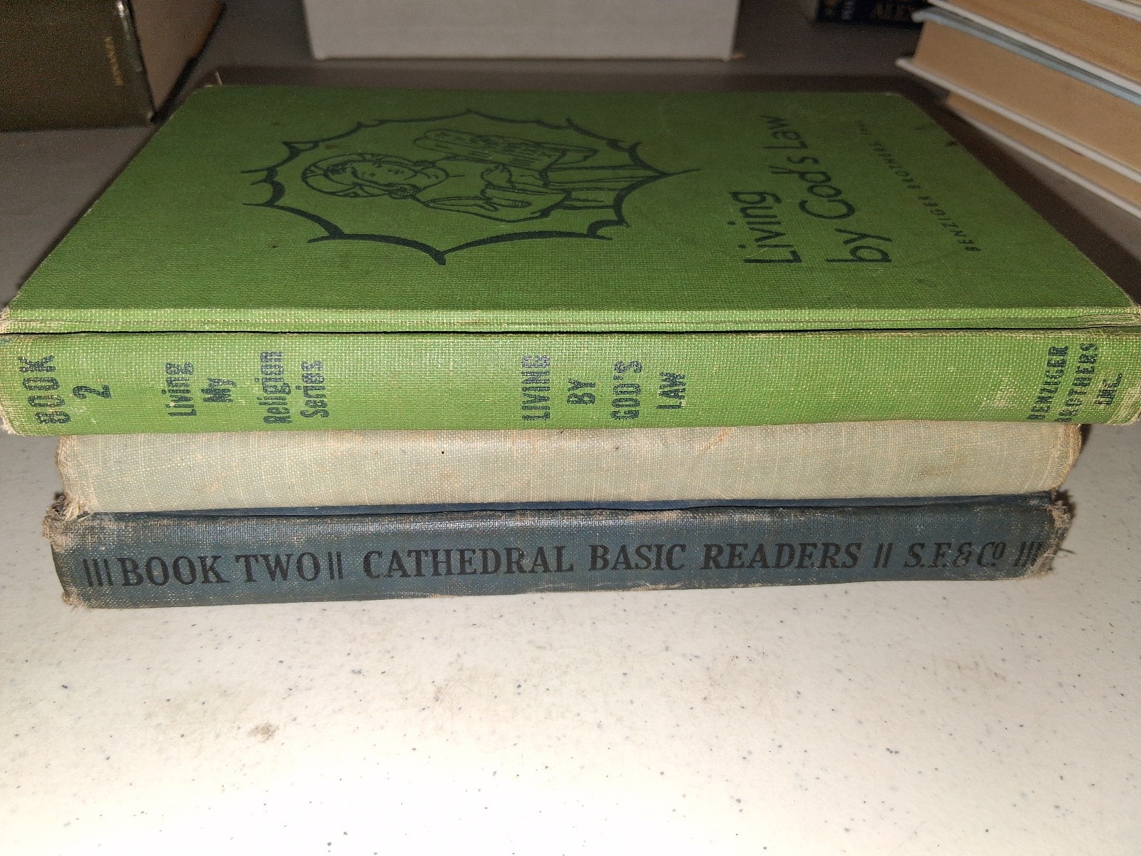 Vintage Cathedral Basic Readers 3 book lot Ideal Living God’s Law Catechism