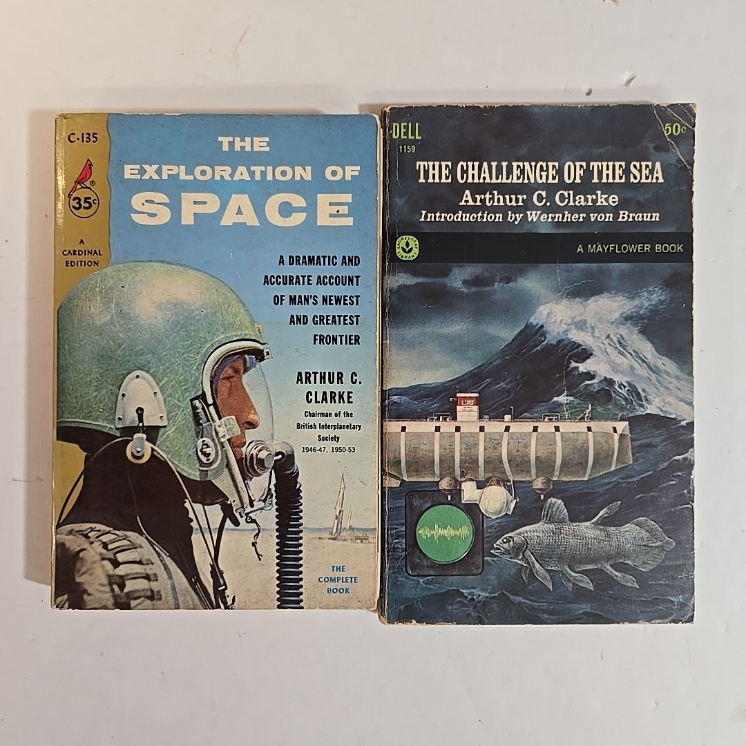 Lot of 2 Non-Fiction by Arthur Clarke Challenge of the Sea Exploration of Space