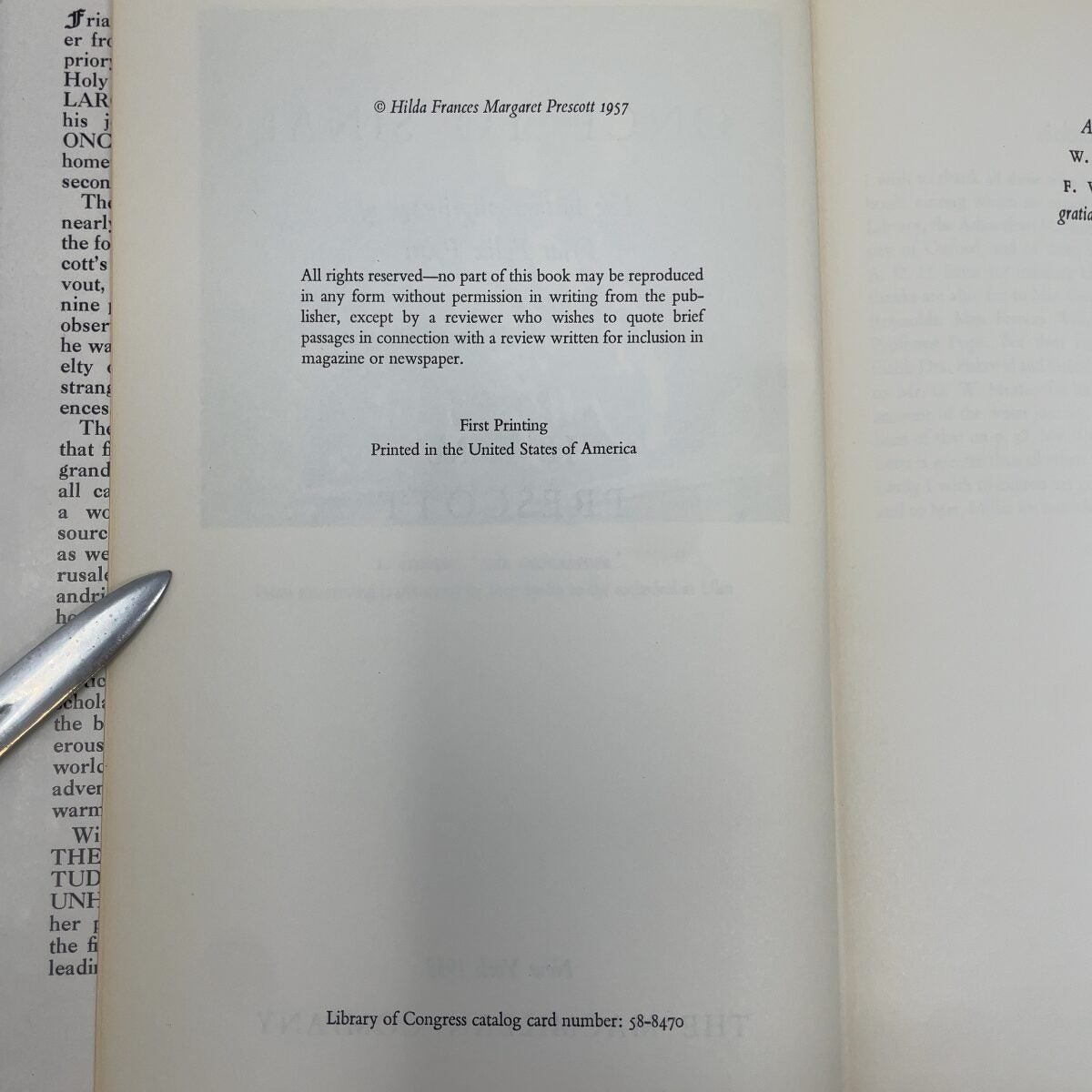 Once to Sinai by H. F. M. Prescott HC First Edition Very Good 1958